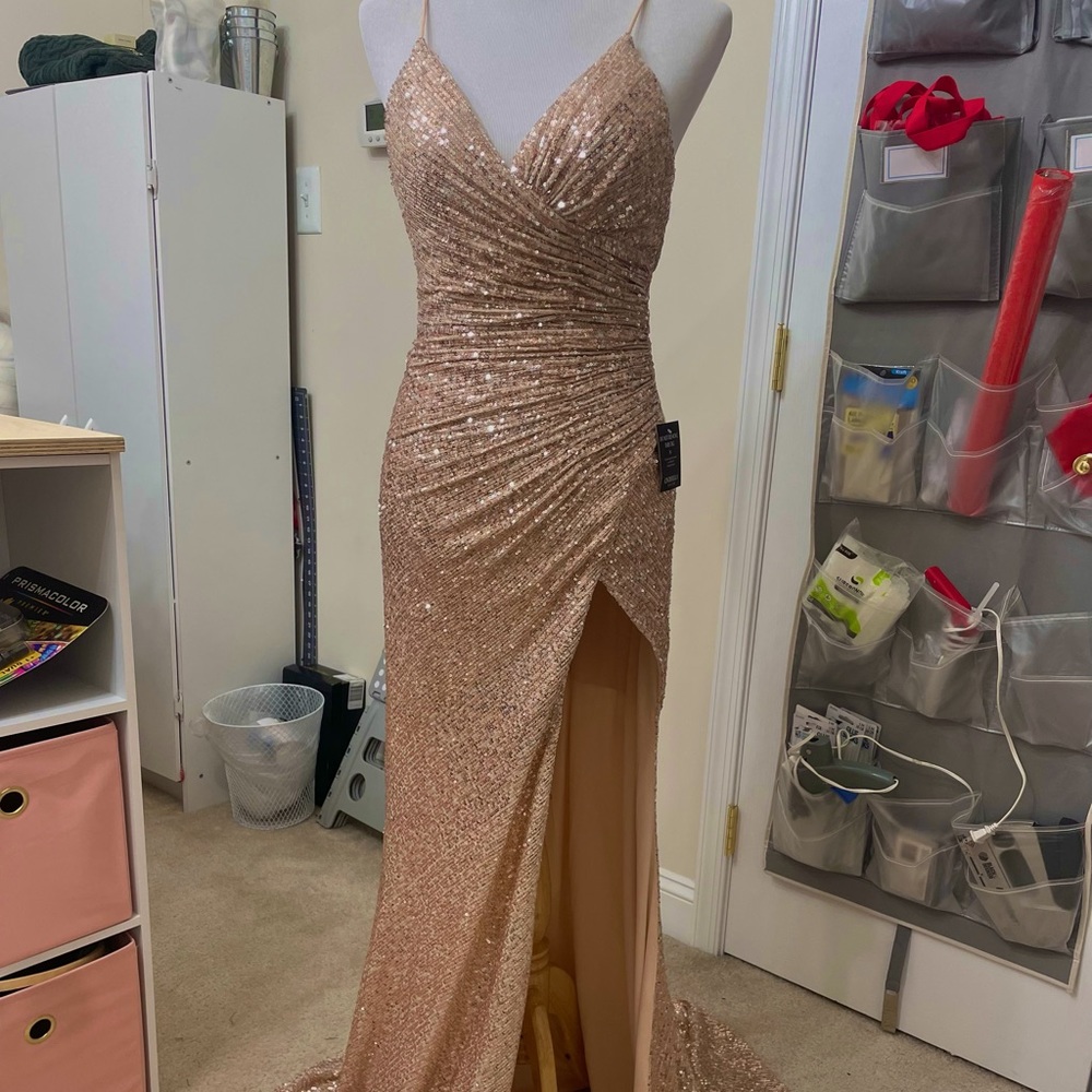 Mia Bella Couture - Rose Gold Prom Gown